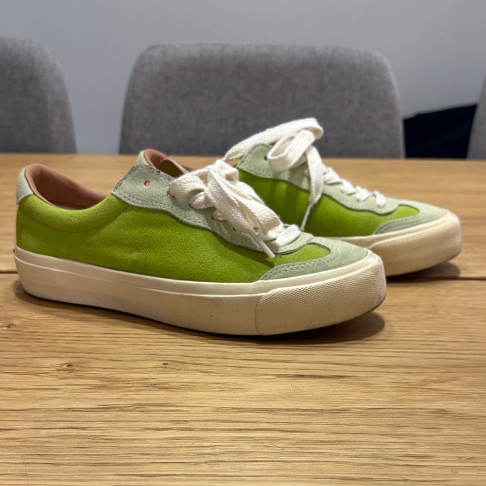 Green and White Men's Sneakers